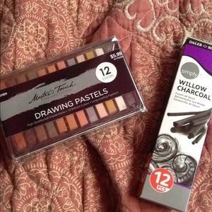 paatels and charcoal